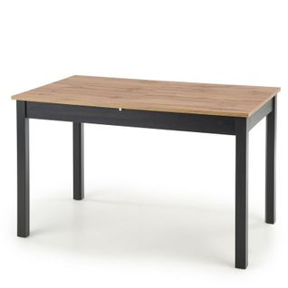 Table à Manger 124-168cm Style Industriel Avec Plateau Plaqué Chêne Et Rallonge Centaure