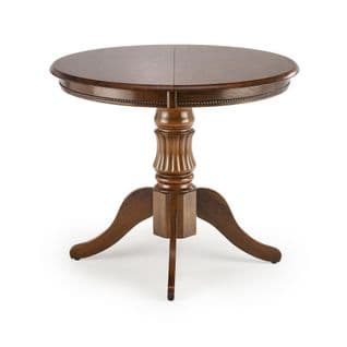 Table Ronde Extensible Style Noyer Avec Pied Central Walsor