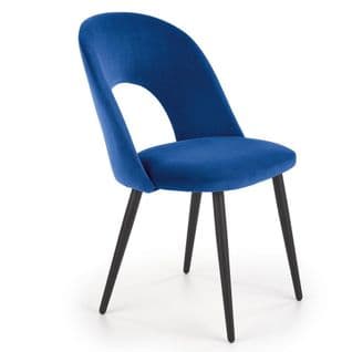 Chaise Moderne En Velours Bleu Clear