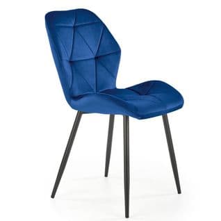 Chaise Contemporaine En Velours Bleu Stella