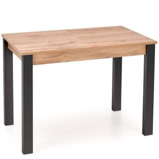 Table à Manger Extensible 100-138cm Couleur Chêne Avec Pieds Noirs Arzal