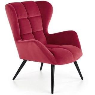 Fauteuil Contemporain En Velours Bordeaux Glasgow