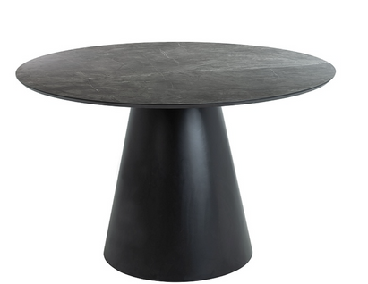 Table à Manger Design Ronde Noire 120 Cm Olta