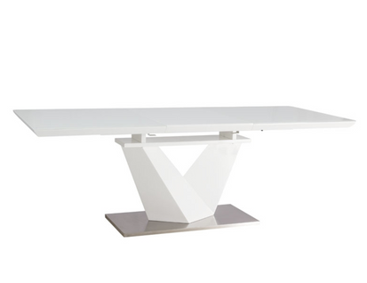 Table Extensible Rectangulaire Blanc Brillant 160 Cm Semjo