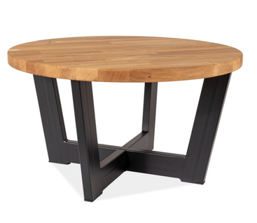 Table Basse Design Bois Et Métal Noir 80cm Zila