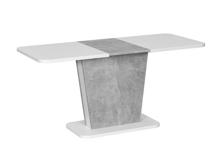 Table à Manger Extensible Blanc Et Béton 110-145cm Yuni