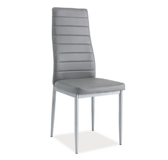 Chaise Design Pieds Alu et Écocuir Gris Gwana