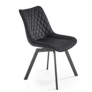 Chaise Design Métal Et Velours Noir Jovil