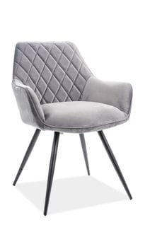 Chaise Design En Velours Gris Quito