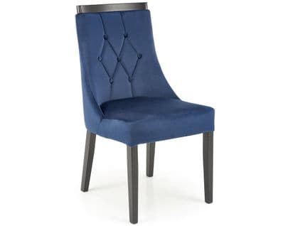 Chaise En Bois De Hêtre Avec Revêtement En Velours Bleu Foncé Agency