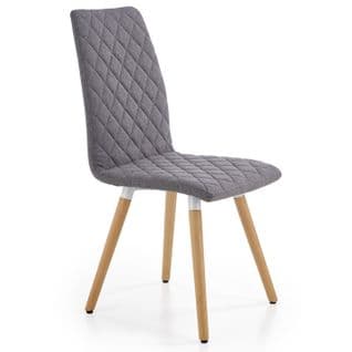 Chaise Beige Et Bois Capitonnée Will - Gris