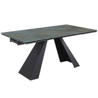 Table Extensible Métal et Céramique Verte 160cm Erol