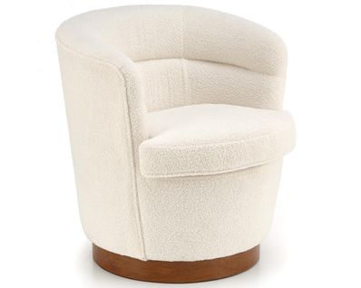 Fauteuil Cabriolet Couleur Crème En Tissu Bouclé Enzo