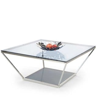 Table Basse Carrée Avec Plateau En Verre Fumé Imelda