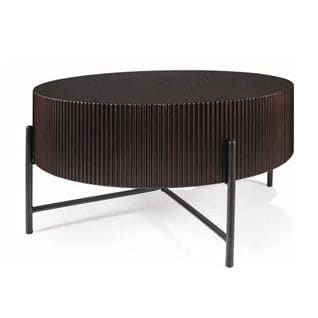 Table Basse Design Ronde 80 Cm Avec Pieds En Métal Noir Selma