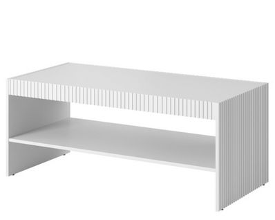 Table Basse Design Blanc Mat 120 Cm Gustave
