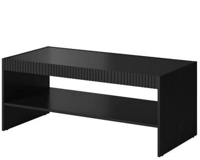 Table Basse Design Noir Mat 120 Cm Gustave