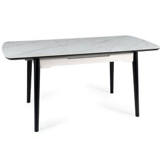 Table Design Extensible 120-160 Cm Aspect Marbre Blanc Stevie