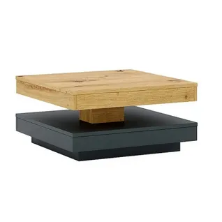 Table Basse Carrée 67 Cm Avec Plateau Pivotant Numba