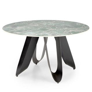 Table De Salle à Manger Ronde Design Style Marbre Vert 135cm Bobby
