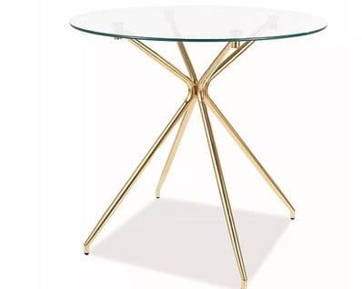 Table à Manger Design Ronde 80 Cm Avec Plateau En Verre Puppis