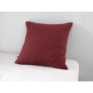 Pack Double Gaze De Coton Luxe Housse De Couette 240 X 220 Cm + 2 Taies D'oreiller 60 X 60 Bordeaux