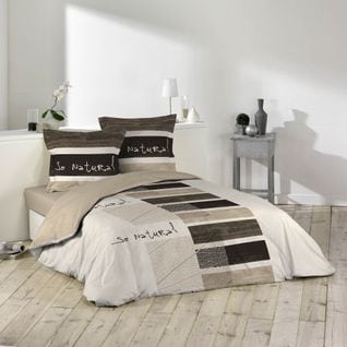 Pack Housse De Couette 220x240 Cm So Natural + Drap Housse 140x190 Blanc