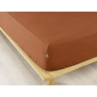 Pack Housse De Couette Chaude En Flanelle 140 X 200 Cm + Drap Housse 90x190 Terracotta