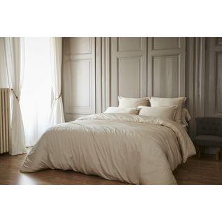 Pack Housse De Couette 240 X 220 Cm Bambou De Satin 120 Fils Salomé + Drap Housse 140 X 190 Cm