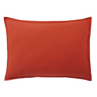 Taie D'oreiller 100% Percale De Coton Lavé 80 Fils Taille 50 X 70 Cm Couleur Orange