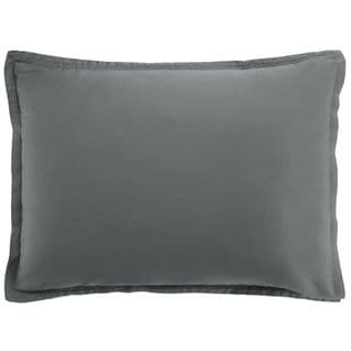 Taie D'oreiller 50x70 Cm Rectangle Satin De Coton Gris Foncé