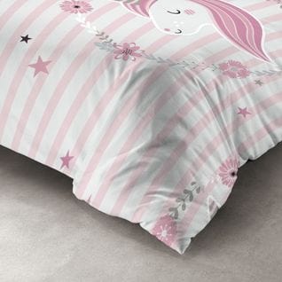 Housse De Couette 140x200 Cm + 1 Taie D'oreiller 100% Coton 57 Fils Rina