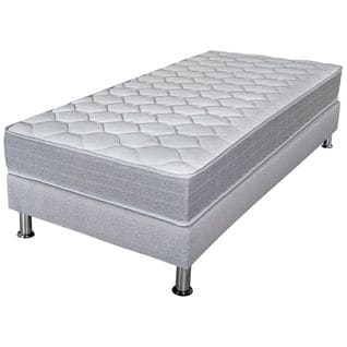 Matelas Mousse Madere + Sommier 90x190 Sr9 - Gris Clair - Soutien Ferme - Made In France