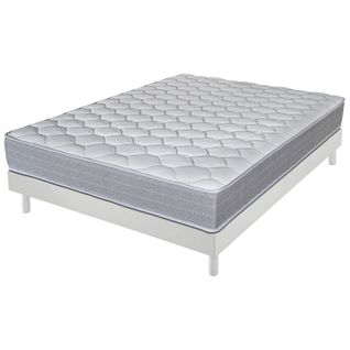 Matelas + Sommier 140x190 Madere - Decokit - Soutien Ferme - Sommier Démonté - Blanc