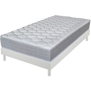 Matelas Et Sommier 90x190 Madere - Decokit - Soutien Ferme - Sommier Démonté - Blanc