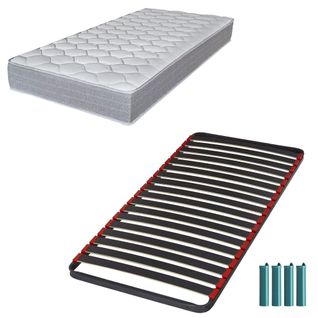 Matelas Mousse + Sommier Métal C39 90x200 Madere - Hauteur 24 Cm - Soutien Ferme