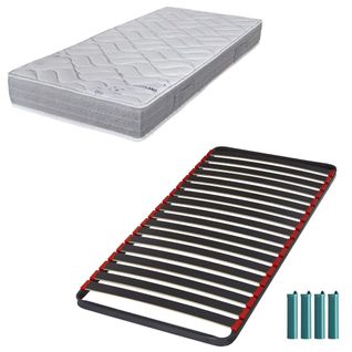 Matelas Mousse + Sommier Métal C39 90x200 Maryland - Hauteur 20 Cm - Soutien Ferme