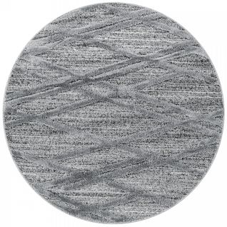 Asima - Tapis Berbère Rond à Relief - Gris 080 X 080 Cm