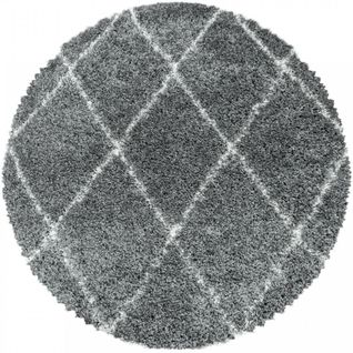 Berbere - Tapis Rond De Style Berbère - Gris Et Blanc 160 X 160 Cm