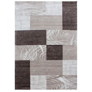 Monica - Tapis Effet Patchwork De Matières - Marron Et Beige 200 X 290 Cm