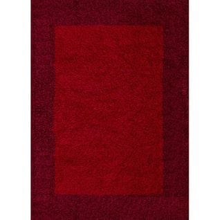 Shaggy - Tapis à Bordures - Rouge 080 X 150 Cm