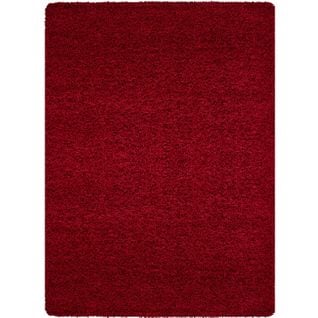 Shaggy - Tapis Uni à Poils Longs - Rouge 060 X 110 Cm