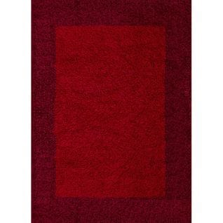 Shaggy - Tapis À Bordures - Rouge 160 X 230 Cm