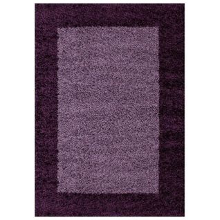 Shaggy - Tapis à Bordures - Violet 120 X 170 Cm