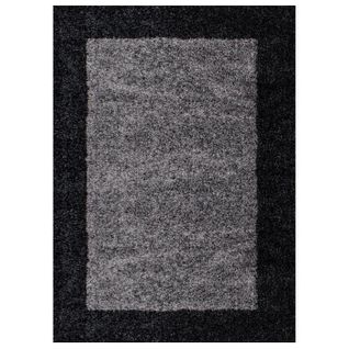 Shaggy - Tapis à Bordures - Gris Foncé 100 X 200 Cm