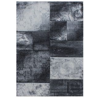 Aquarelle - Tapis Géométrique Effet Vieilli - Gris Et Anthracite 120 X 170 Cm