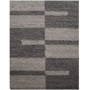 Roma - Tapis Shaggy à Motifs Traits - Taupe Et Beige 240 X 340 Cm