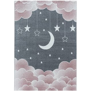 Nuit Etoilee - Tapis D'enfant - Rose 120 X 170 Cm