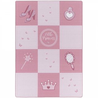 Patchwork - Tapis Enfant Lavable Rose 100 X 150 Cm