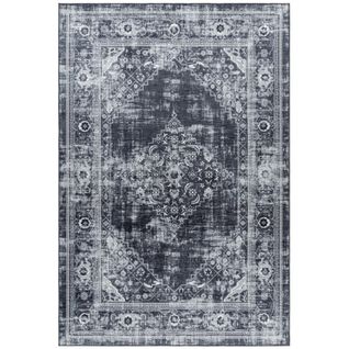 Tapis Style Persan Noir Lavable En Machine 160x230cm